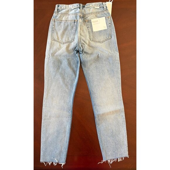 Boyish NWT Billy High Rise Skinny Distressed Jeans Button Fly Raw Hem Size 26 - Picture 4 of 13